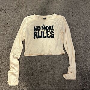 No More Rules Graphic Long Sleeve Top - Cream